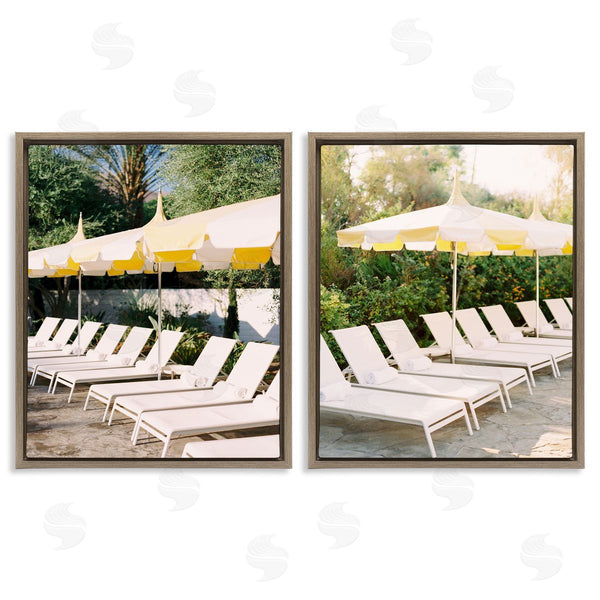 Stupell Industries Justine Milton | Chaise Lounges With Umbrellas Wall Art
