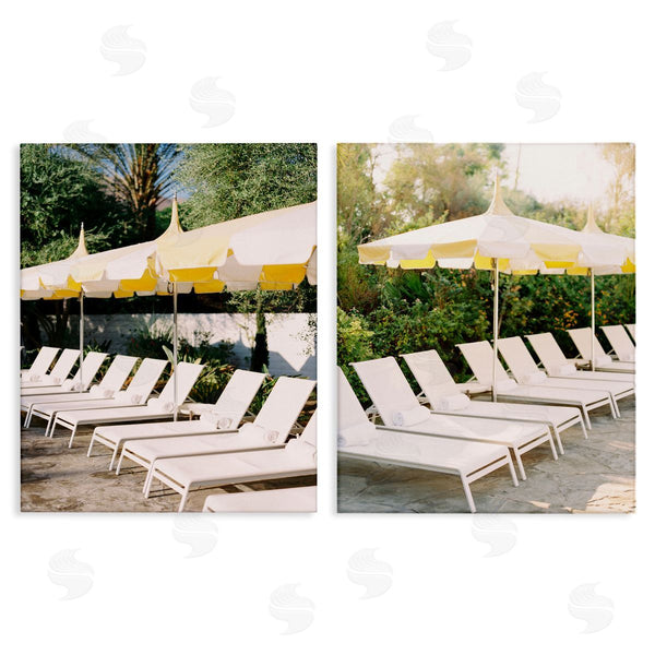 stupell industries Justine Milton | Chaise Lounges with Umbrellas Wall Art