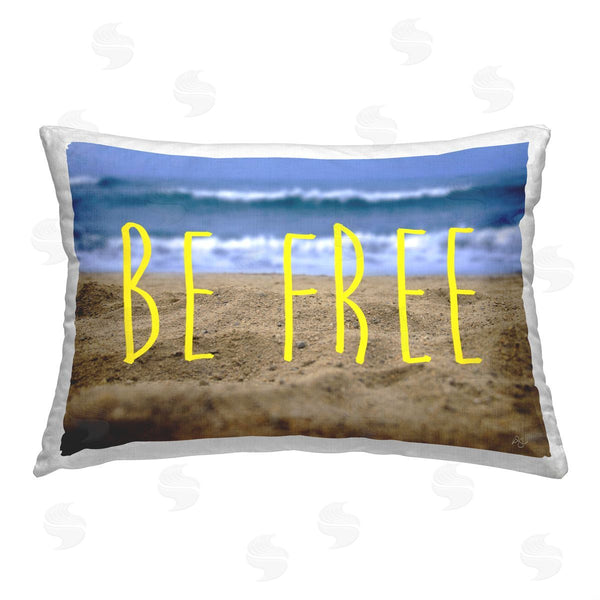 stupell industries K. Kaufman | Be Free Beach Phrase Printed Throw Pillow