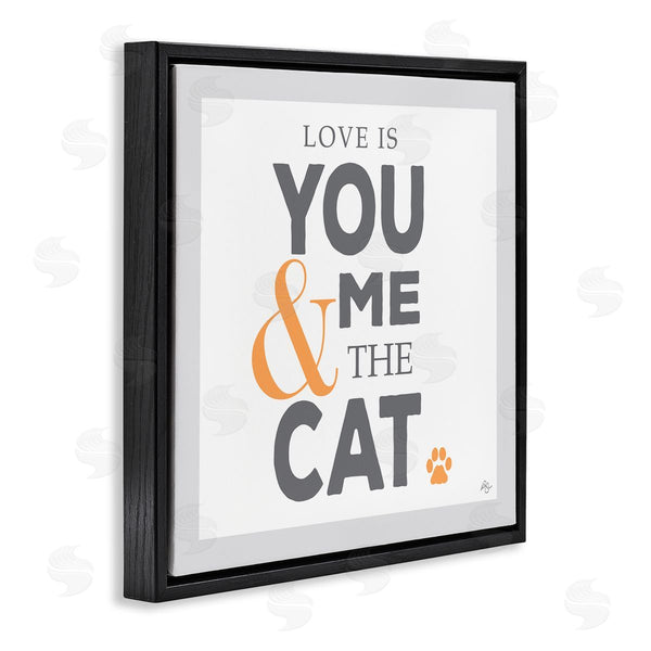 Stupell Industries K. Kaufman | Love Is You Me & The Cat Phrase Wall Art