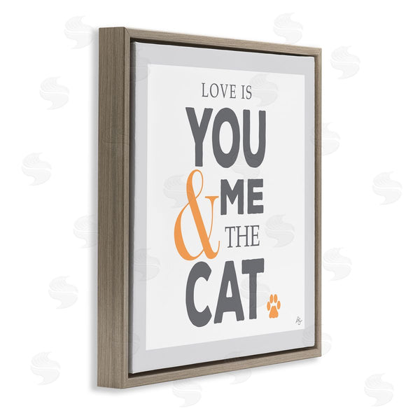 Stupell Industries K. Kaufman | Love Is You Me & The Cat Phrase Wall Art