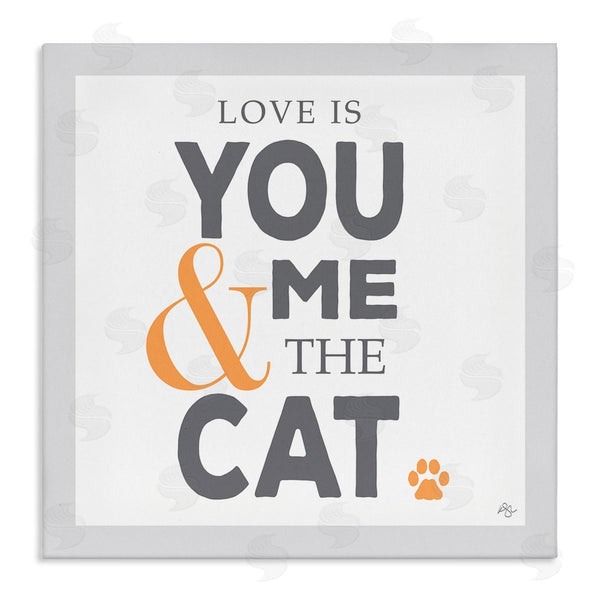 stupell industries K. Kaufman | Love Is You Me & The Cat Phrase Wall Art