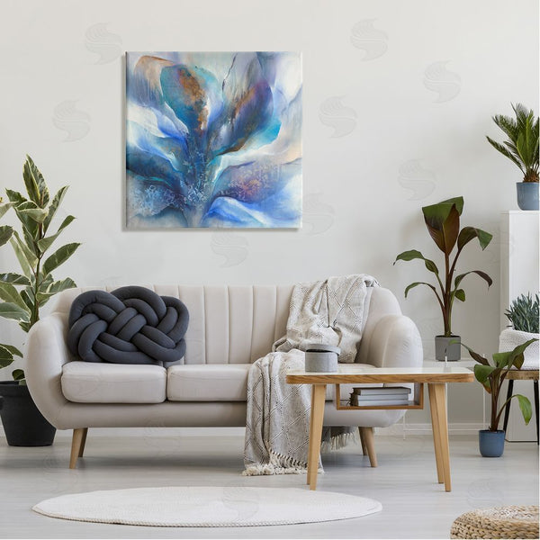 Stupell Industries K. Nari | Abstract Blue Petals Fluid Modern Botanical Design Wall Art