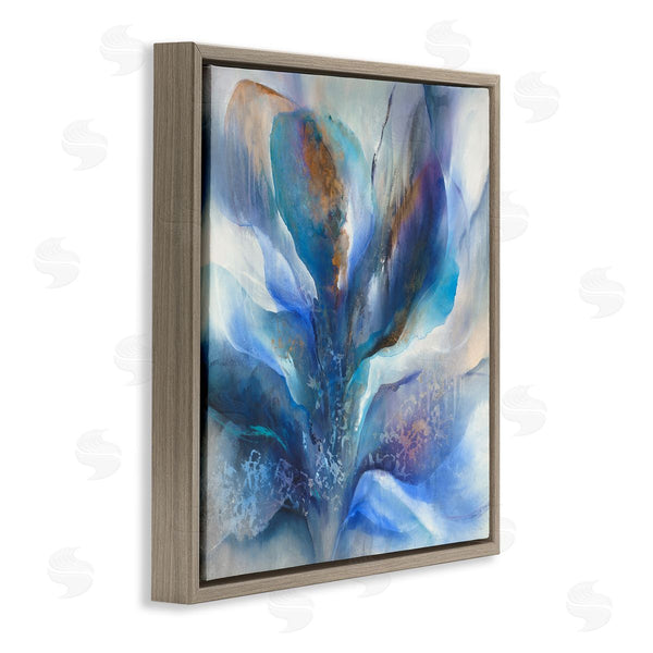 Stupell Industries K. Nari | Abstract Blue Petals Fluid Modern Botanical Design Wall Art