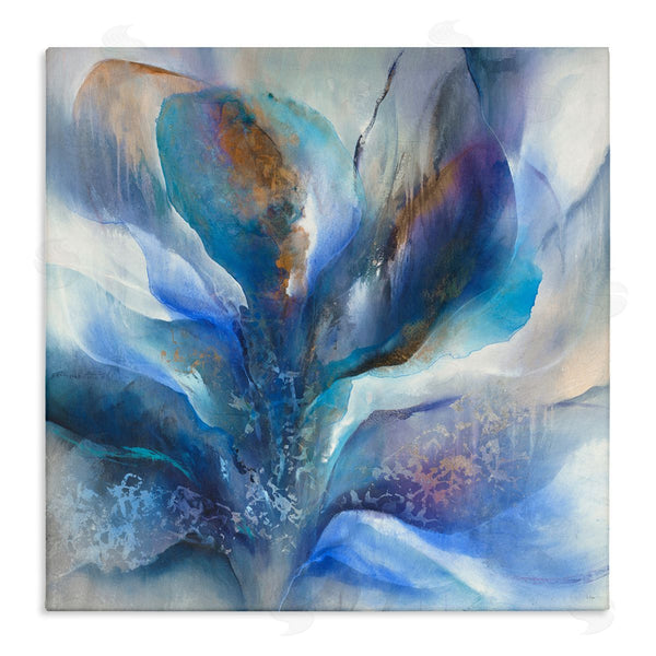 stupell industries K. Nari | Abstract Blue Petals Fluid Modern Botanical Design Wall Art