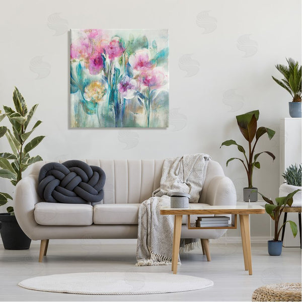 Stupell Industries K. Nari | Delicate Rainy Flowers Pink Peonies Painterly Illustration Wall Art