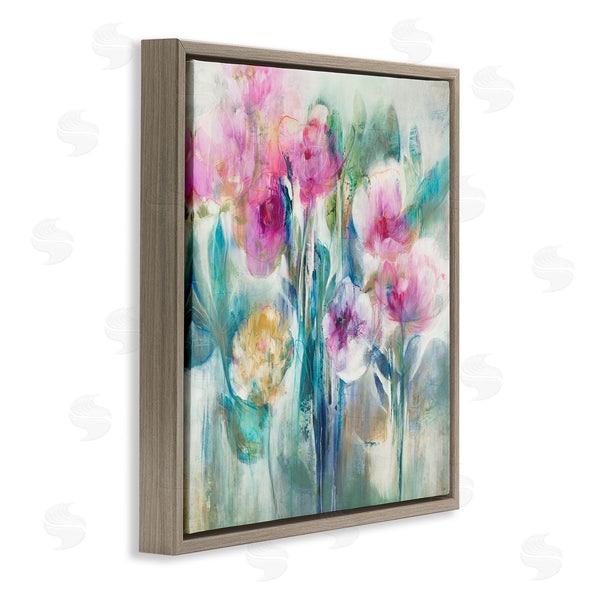 Stupell Industries K. Nari | Delicate Rainy Flowers Pink Peonies Painterly Illustration Wall Art