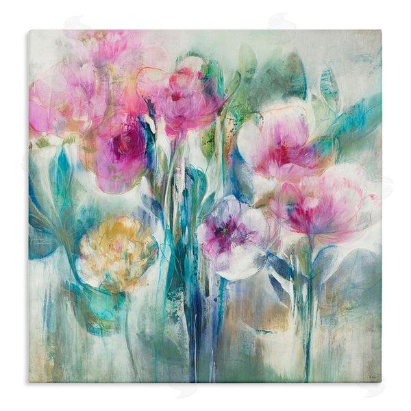 stupell industries K. Nari | Delicate Rainy Flowers Pink Peonies Painterly Illustration Wall Art