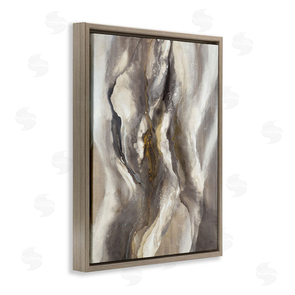 Stupell Industries K. Nari | Flowing Cloudy Grey Abstraction Dark Shadows Yellow Highlights Wall Art