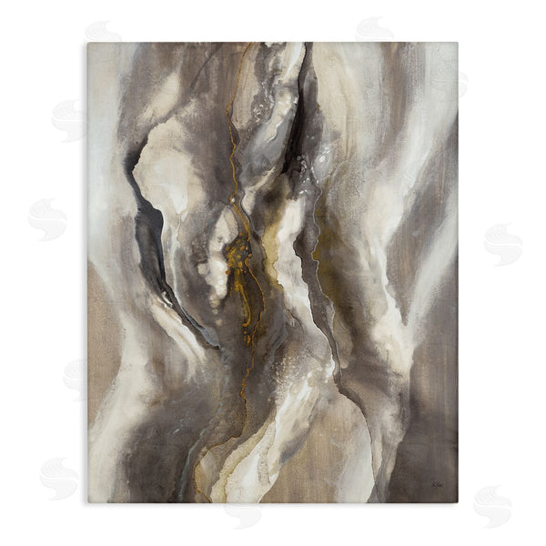 stupell industries K. Nari | Flowing Cloudy Grey Abstraction Dark Shadows Yellow Highlights Wall Art