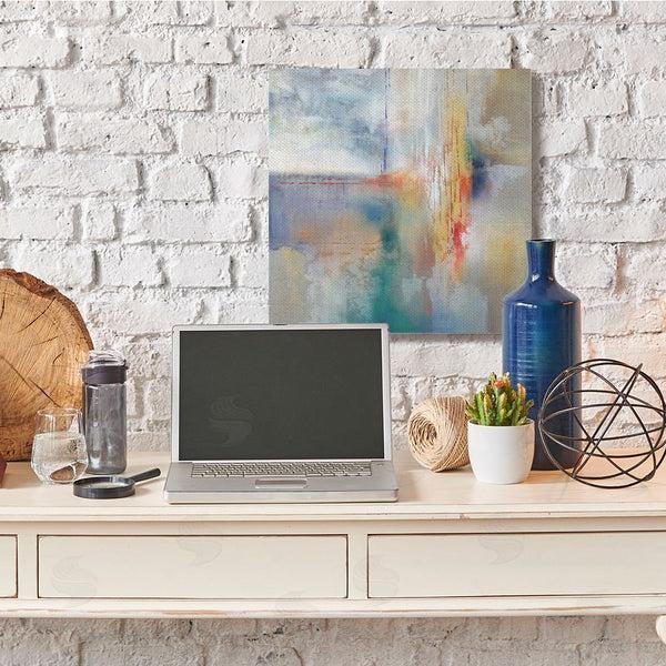 Stupell Industries K. Nari | Messy Paint Abstraction Blue Grey Brush Strokes Wall Art