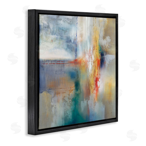 Stupell Industries K. Nari | Messy Paint Abstraction Blue Grey Brush Strokes Wall Art