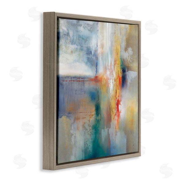 Stupell Industries K. Nari | Messy Paint Abstraction Blue Grey Brush Strokes Wall Art