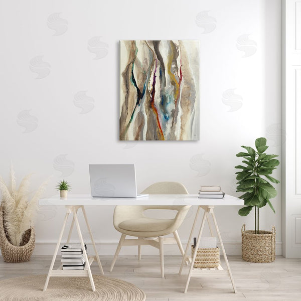 Stupell Industries K. Nari | Murky Abstract Flowing Lines Brown Blue Red Wall Art