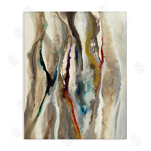 stupell industries K. Nari | Murky Abstract Flowing Lines Brown Blue Red Wall Art