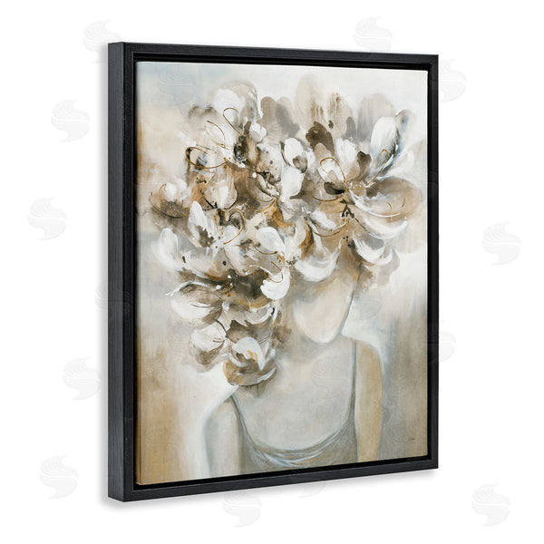 Stupell Industries K. Nari | Muted Female Portrait Abstract Floral Petal Hair Wall Art