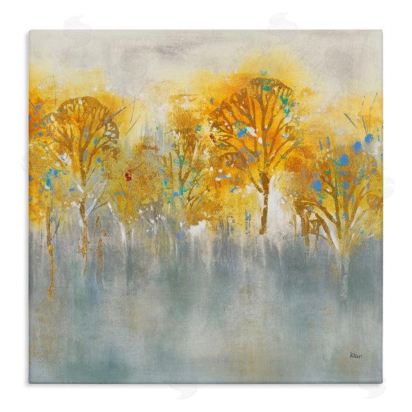 stupell industries K. Nari | Wooded Grey Landscape Abstraction Orange Trees Wall Art