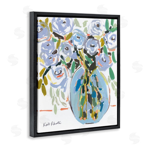 Stupell Industries Kait Roberts | Abstract Blue Pastel Floral Bouquet