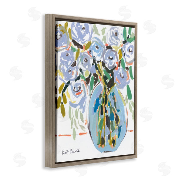 Stupell Industries Kait Roberts | Abstract Blue Pastel Floral Bouquet