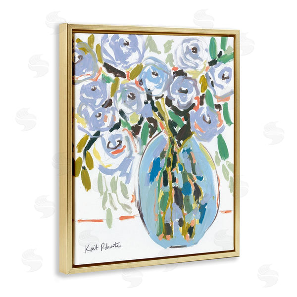 Stupell Industries Kait Roberts | Abstract Blue Pastel Floral Bouquet