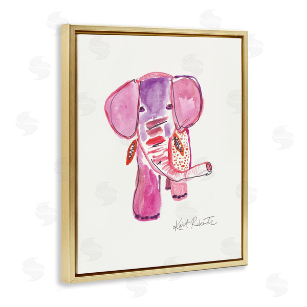 Stupell Industries Kait Roberts | Abstract Elephant Pink Portrait