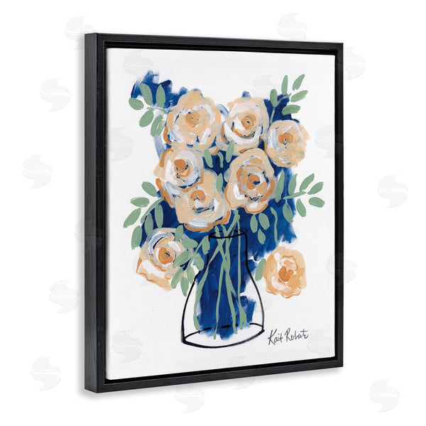 Stupell Industries Kait Roberts | Abstract Flower Swirls Pink Roses Line Art Vase Wall Art