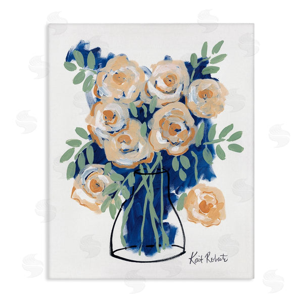 stupell industries Kait Roberts | Abstract Flower Swirls Pink Roses Line Art Vase Wall Art
