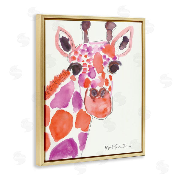 Stupell Industries Kait Roberts | Abstract Giraffe Red And Purple