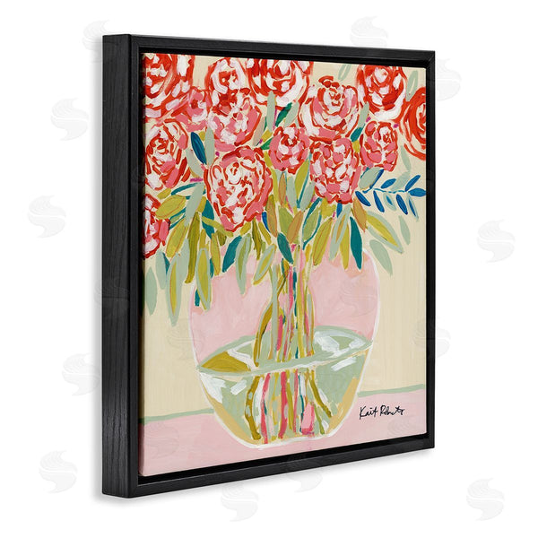 Stupell Industries Kait Roberts | Abstract Red Pastel Floral Bouquet