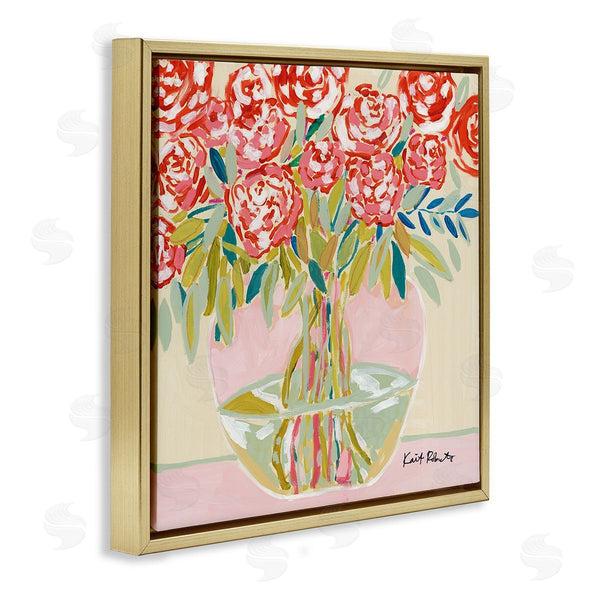 Stupell Industries Kait Roberts | Abstract Red Pastel Floral Bouquet