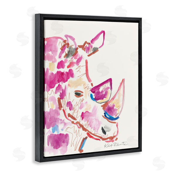 Stupell Industries Kait Roberts | Abstract Rhino Pink Portrait