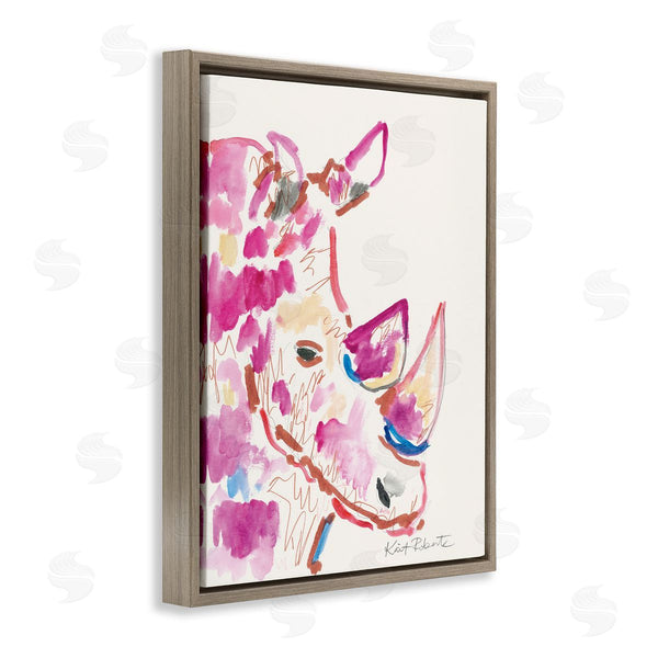 Stupell Industries Kait Roberts | Abstract Rhino Pink Portrait