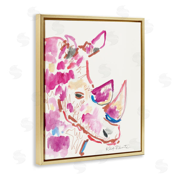 Stupell Industries Kait Roberts | Abstract Rhino Pink Portrait