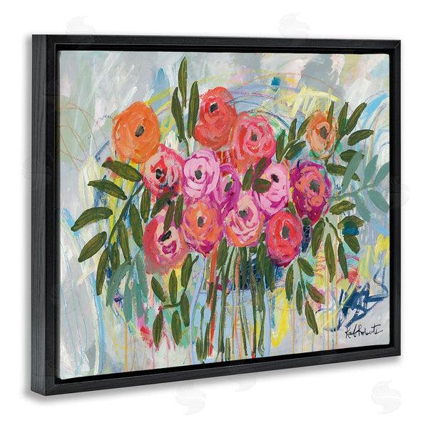 Stupell Industries Kait Roberts | Abstract Rotary Spring Flower Roses Shabby Chic Painting Wall Art