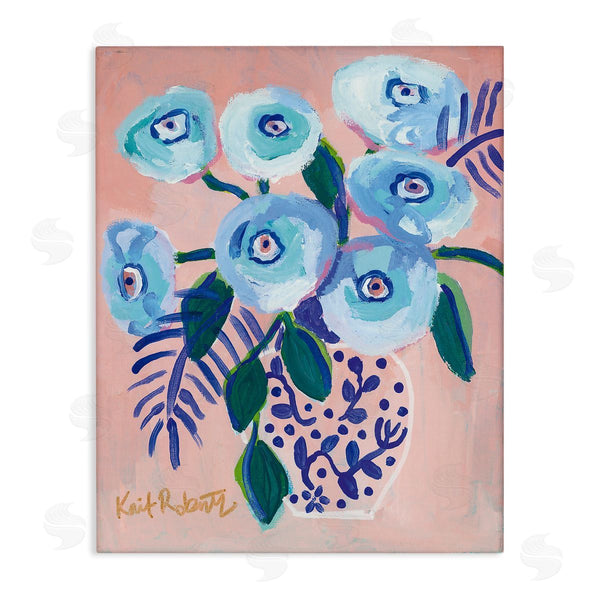 stupell industries Kait Roberts | Light Turquoise Eyed Poppies Traditional Abstract Flower Painting Wall Art