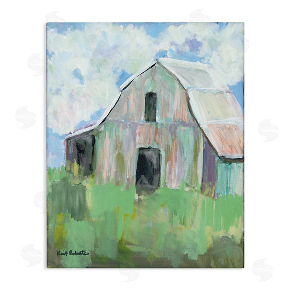 stupell industries Kait Roberts | Rural Barn Tall Grass Countryside Impressionistic Painting Wall Art