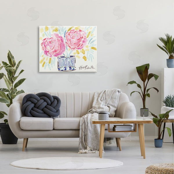 Stupell Industries Kait Roberts | Spring Pink Carnation Floral Still Life Expressive Flowers Wall Art