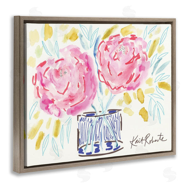 Stupell Industries Kait Roberts | Spring Pink Carnation Floral Still Life Expressive Flowers Wall Art