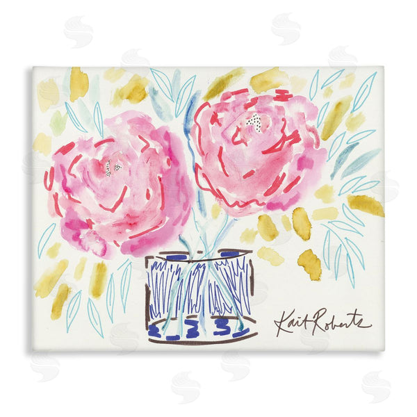 stupell industries Kait Roberts | Spring Pink Carnation Floral Still Life Expressive Flowers Wall Art