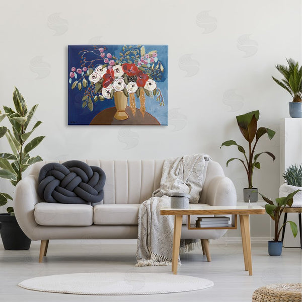 Stupell Industries Kait Roberts | White Poppies Floral Arrangement Abstract Flower Still Life Wall Art