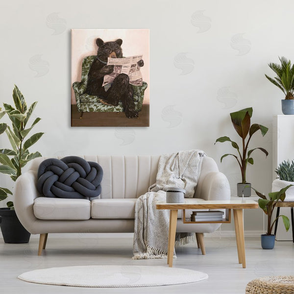 Stupell Industries Kamdon Kreations | Bear Reading Newspaper Wall Art