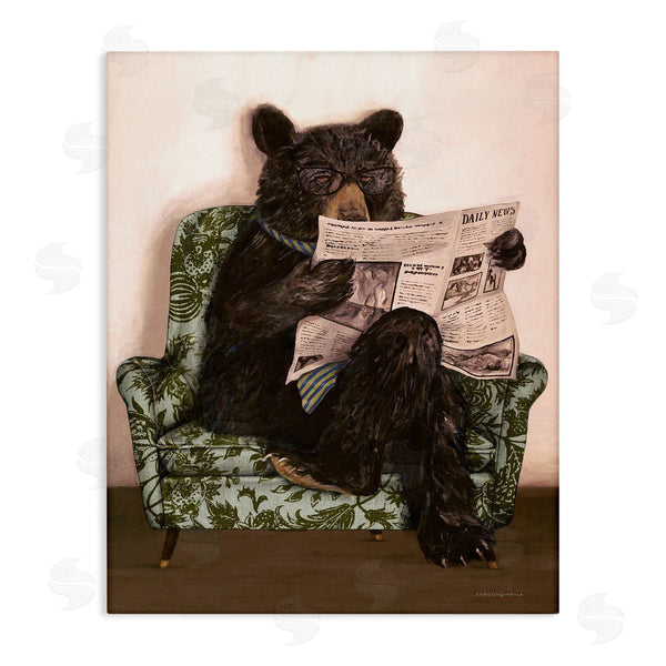 stupell industries Kamdon Kreations | Bear Reading Newspaper Wall Art