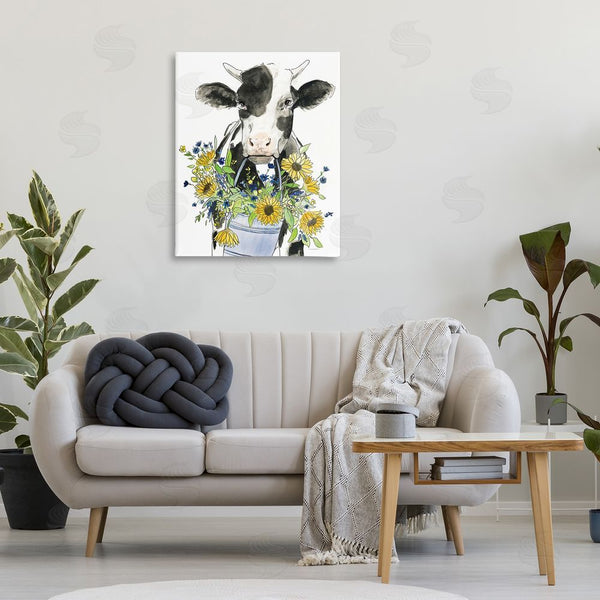 Stupell Industries Kamdon Kreations | Bessie In The Sunflowers Cow Wall Art