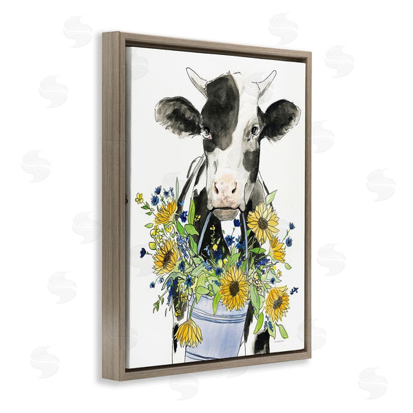 Stupell Industries Kamdon Kreations | Bessie In The Sunflowers Cow Wall Art