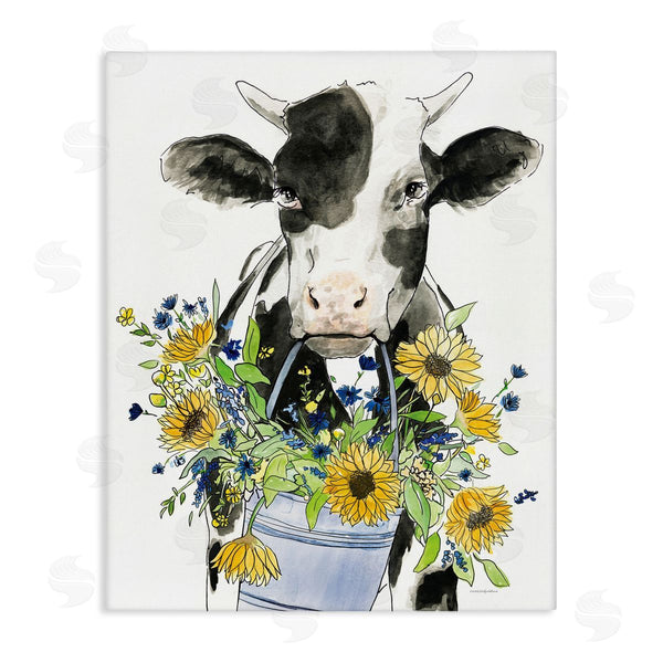 stupell industries Kamdon Kreations | Bessie in the Sunflowers Cow Wall Art