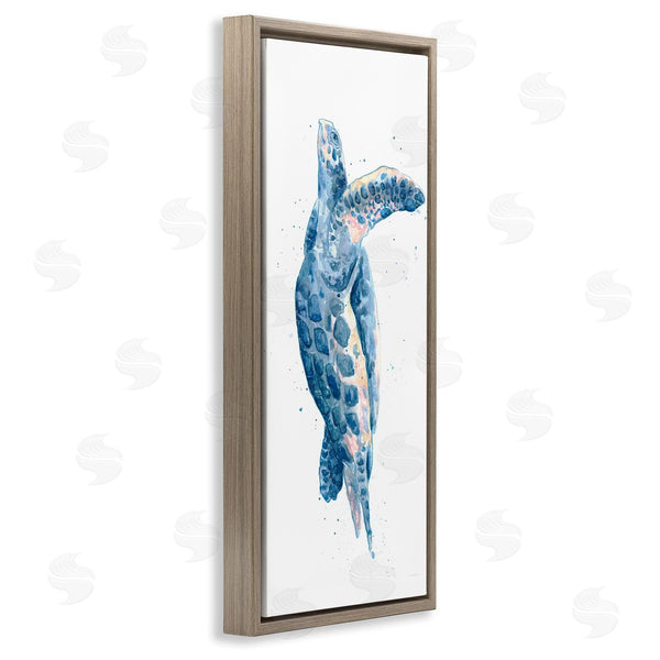 Stupell Industries Kamdon Kreations | Blue Turtle Swimming Wall Art