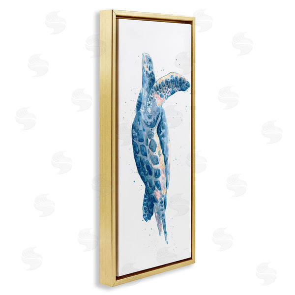 Stupell Industries Kamdon Kreations | Blue Turtle Swimming Wall Art