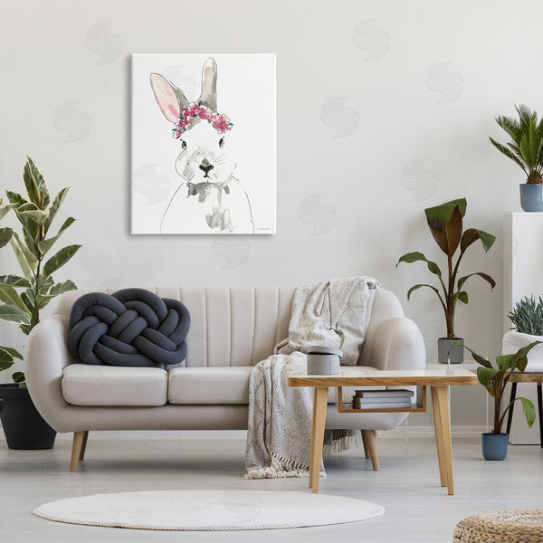 Stupell Industries Kamdon Kreations | Bunny Pink Flower Doodle Wall Art