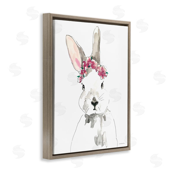 Stupell Industries Kamdon Kreations | Bunny Pink Flower Doodle Wall Art