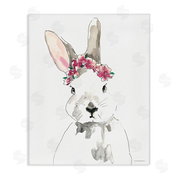 stupell industries Kamdon Kreations | Bunny Pink Flower Doodle Wall Art